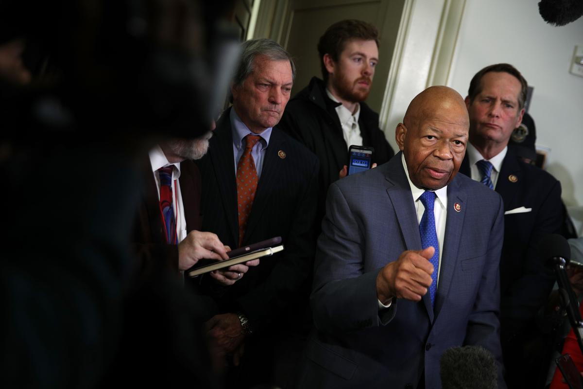 Committee Chairman Rep. Elijah Cummings (D-Md.) speaks to members of the media on Capitol Hill on Feb. 27, 2019. (Alex Wong/Getty Images)