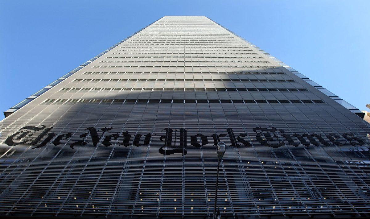 The New York Times headquarters is seen in New York City on Feb. 14, 2008. (Mario Tama/Getty Images)