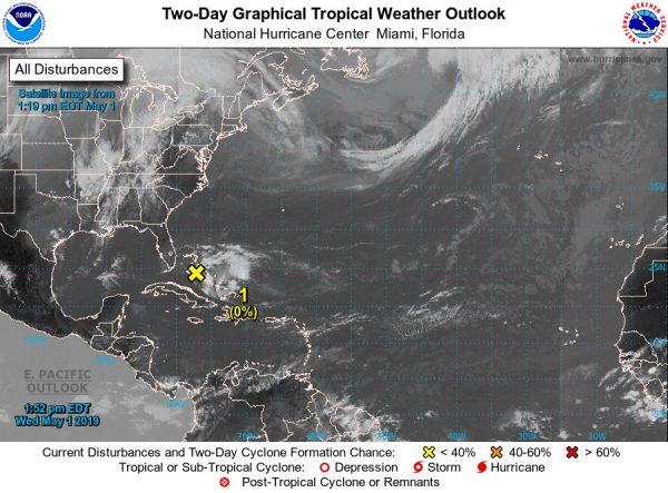 A disturbance off the Florida coast on May 1 (NOAA)