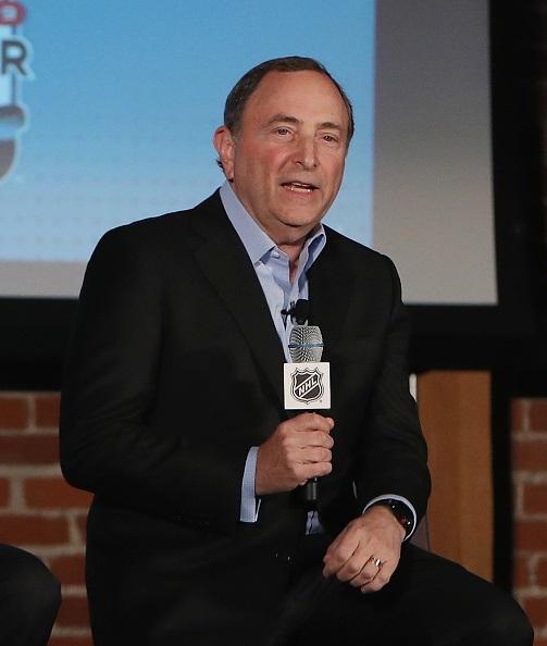 NHL Commissioner Gary Bettman speaks during a press conference during the NHL All-Star Week at the McEnery Convention Center in San Jose, Calif., on January 25, 2019. ( Bruce Bennett/Getty Images)