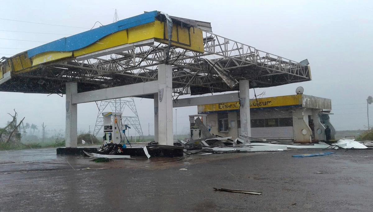 A destroyed fuel filing station by cyclone Fani after its landfall is seen on the outskirts of Puri, in the Indian state of Odisha, Friday, May 3, 2019. Extremely severe cyclonic storm Fani made landfall in Eastern Indian state of Odisha coast, triggering heavy rainfall coupled with high velocity winds with gale-force winds of up to 200 kilometers (124 miles) per hour. (AP Photo)