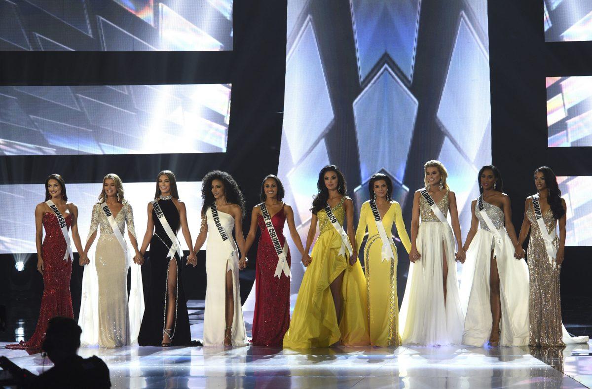 2019 Miss USA final competition in the Grand Theatre in the Grand Sierra Resort in Reno, Nev., on May 2, 2019. (Jason Bean/The Reno Gazette-Journal via AP)