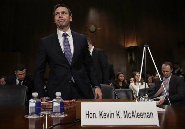 Now-acting Secretary of Homeland Security Kevin K. McAleenan arrives to testify before the Senate Judiciary Committee in Washington, on March 6, 2019. (Win McNamee/Getty Images)