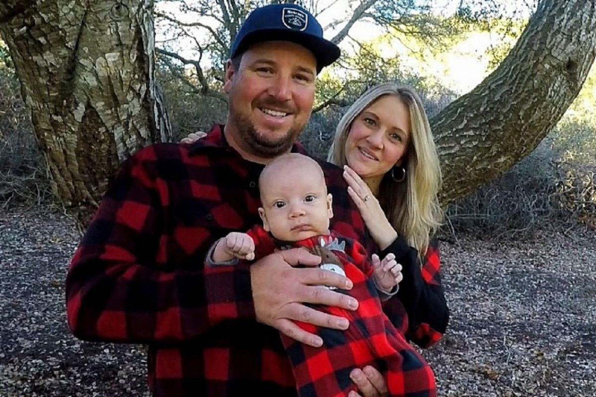 JT Borofka, 7 months old, of Salinas, Calif., was diagnosed with triosephosphate isomerase deficiency just 2 months after birth. He's pictured with his parents in a file photo. (Help JT Beat TPI Deficiency/GoFundMe)