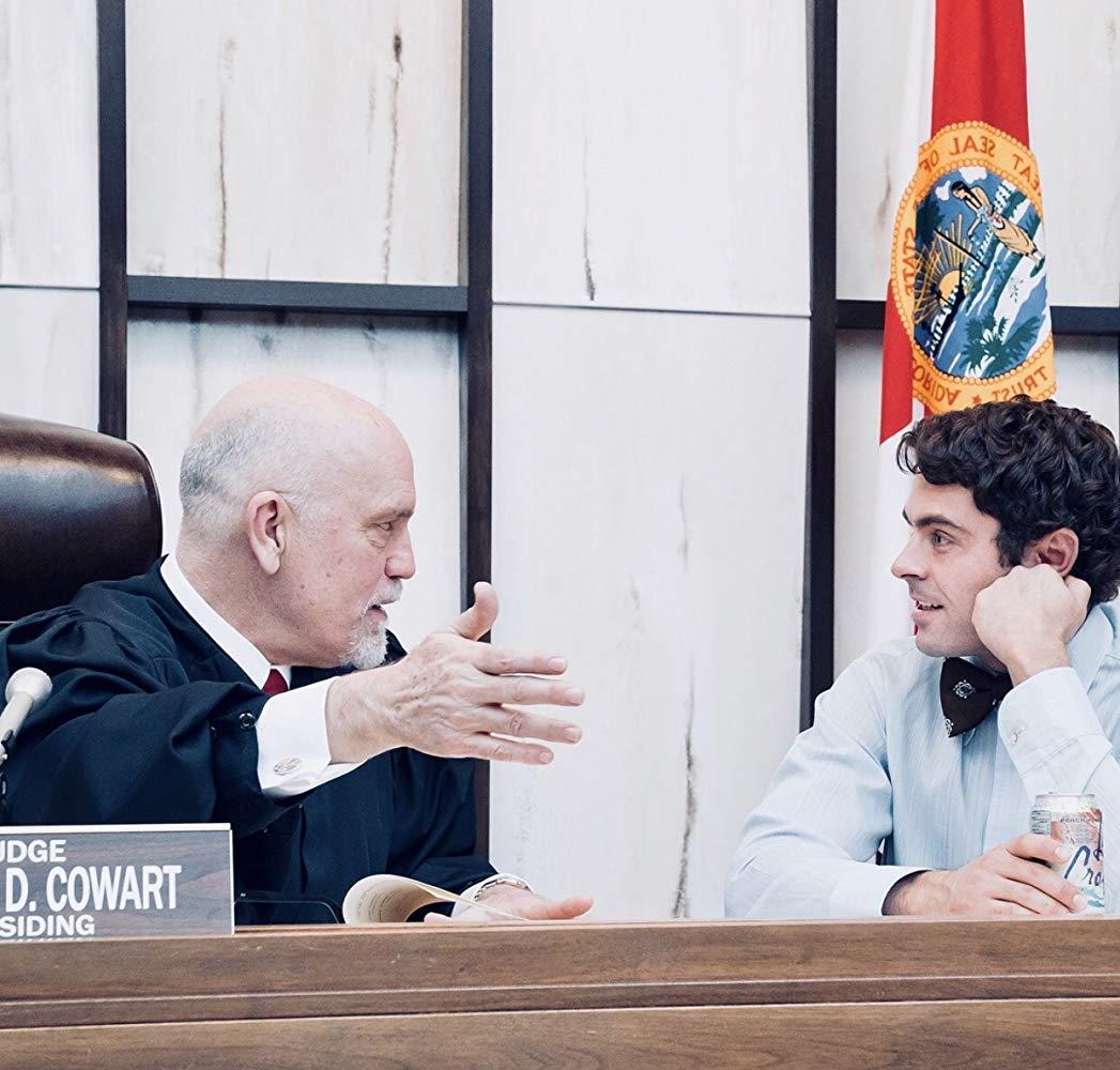 Judge Edward Cowart (John Malkovich) and Ted Bundy (Zac Efron) in “Extremely Wicked, Shockingly Evil and Vile.” (Neilson Barnard/Getty Images/Netflix)
