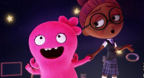 This image released by STXfilms shows the characters Moxie, voiced by Kelly Clarkson, left, and Mandy, voiced by Janelle Monae in the animated film, "UglyDolls." (STXfilms via AP)