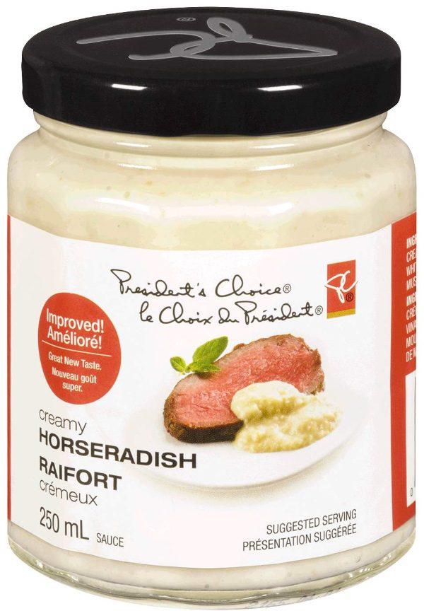 A recall warning was issued for President's Choice Creamy Horeseradish on May 3, 2019. (Canadian Food Inspection Agency)
