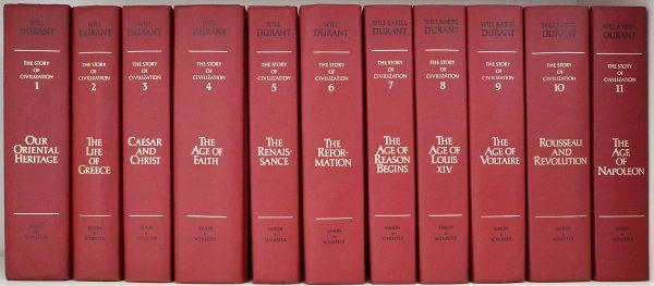 The 11-volume set of Will and Ariel Durant’s “The Story of Civilization.”<br/>(Maksim Sokolov/ CC BY-SA 4.0)