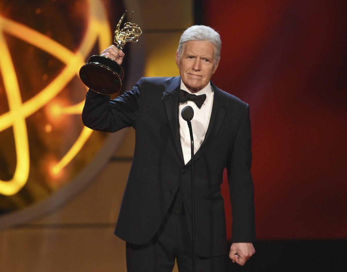Alex Trebek accepts the award for outstanding game show host for "Jeopardy!" at the 46th annual Daytime Emmy Awards at the Pasadena Civic Center in Pasadena, Calif., on May 5, 2019. (Chris Pizzello/Invision/AP)