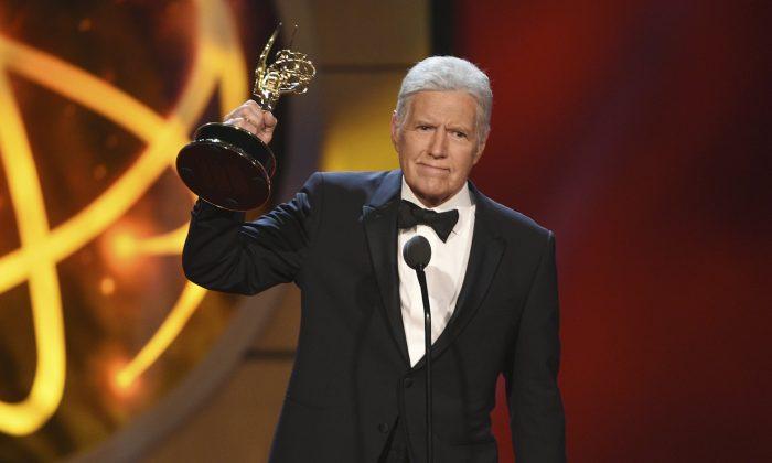 “Jeopardy!” Host Alex Trebek’s Emmy Award Comes With Ovation
