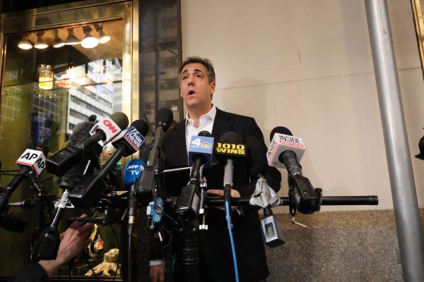 Michael Cohen, the former personal attorney to President Trump, speaks to the media before departing his Manhattan apartment for prison on May 06, 2019. (Spencer Platt/Getty Images)