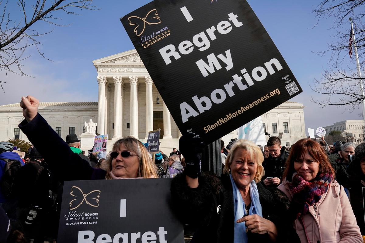 Anti-abortion marchers rally at the Supreme Court during the 46th annual March for Life in Washington on Jan. 18, 2019. (Joshua Roberts/Reuters)