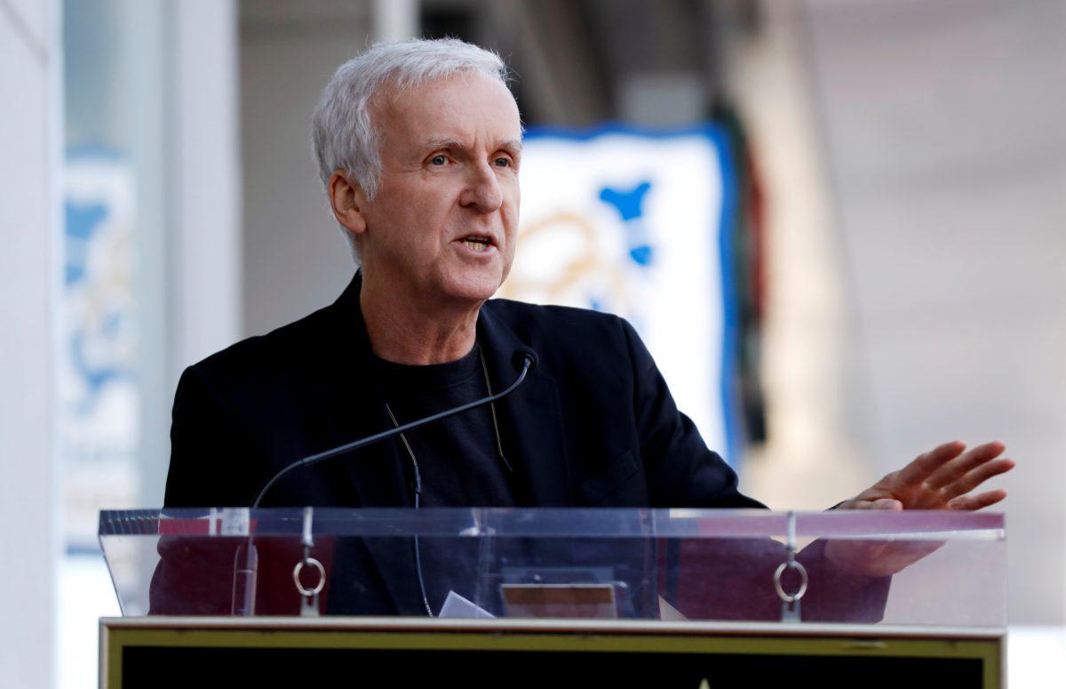 James Cameron speaks during the ceremony for the unveiling of Zoe Saldana's star on the Hollywood Walk of Fame in Los Angeles, Calif., on May 3, 2018. (Mario Anzuoni/Reuters)