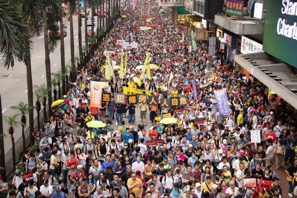 Over 130,000 Hongkongers protest China Extradition Amendments in Hong Kong on April 28, 2019. (Kiri Coi/The Epoch Times)