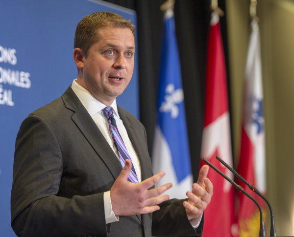 Conservative Leader Andrew Scheer addresses the Montreal Council on Foreign Relations in Montreal on May 7, 2019. (The Canadian Press/Ryan Remiorz)