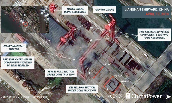 Images Show Construction on China’s Third and Largest Aircraft Carrier: Analysts