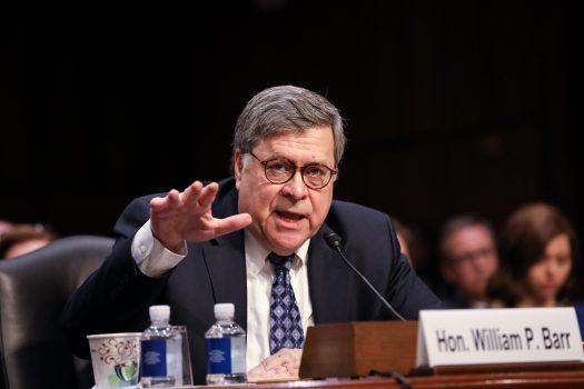 Attorney General nominee William Barr testifies on the first day of his confirmation hearing in front of the Senate Judiciary Committee at the Capitol in Washington on Jan. 15, 2019. (Charlotte Cuthbertson/The Epoch Times)