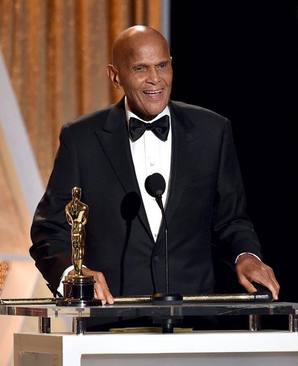Honoree Harry Belafonte accepts the Jean Hersholt Humanitarian Award in 2014 (©Getty Images | <a href="https://www.gettyimages.com/detail/news-photo/honoree-harry-belafonte-accepts-the-jean-hersholt-news-photo/458661952">Kevin Winter</a>)