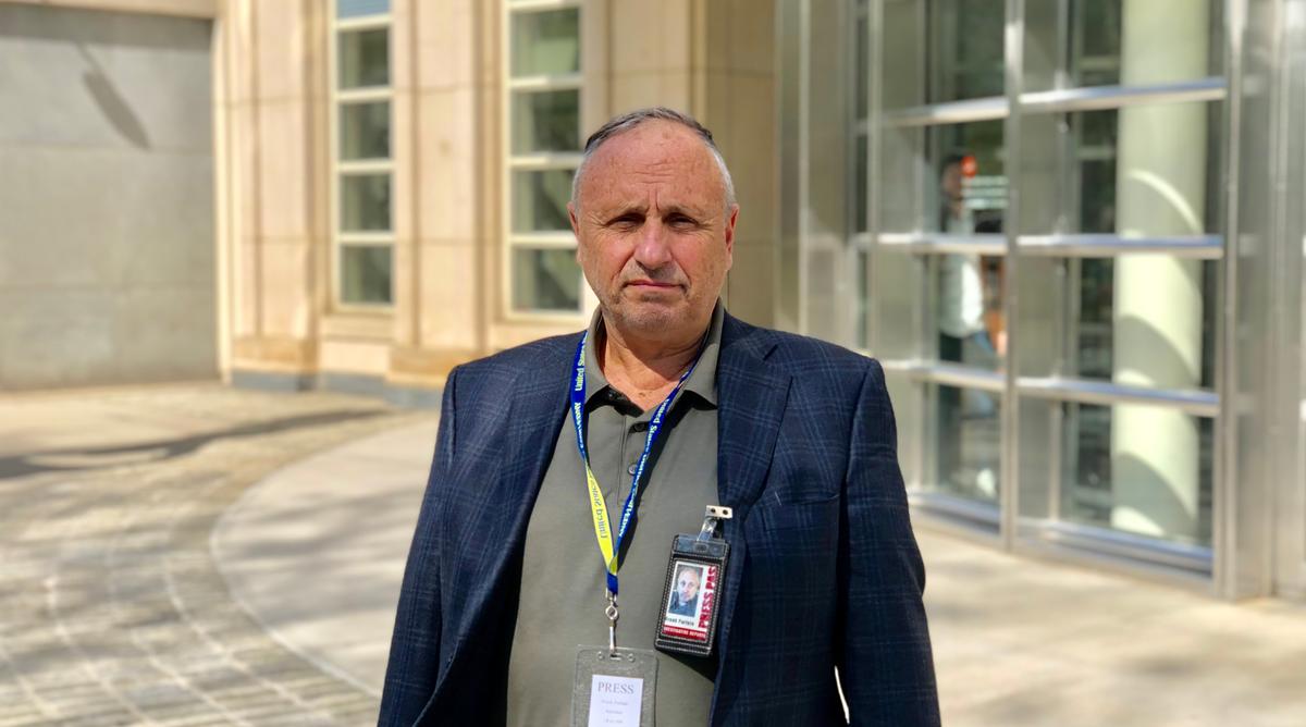 Frank Parlato, NXIVM's ex-publicist and whistleblower, outside the U.S. District Court for the Eastern District of New York on May 7, 2019. (Bowen Xiao/The Epoch Times)