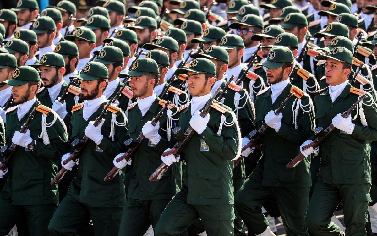 Members of Iran's Revolutionary Guards Corps march in a military parade in Tehran on Sept. 22, 2018. (Stringer/AFP/Getty Images)