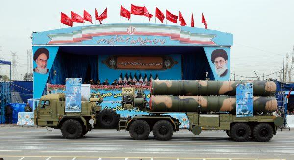 An S-300 missile system drives in front of the officials' stand during a military parade marking the annual Iranian National Army Day in Tehran on April 18, 2019. (AFP/Getty Images)
