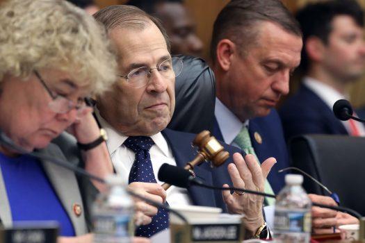 House Judiciary Committee Chairman Jerrold Nadler (D-NY) (C) presides over a mark-up hearing where members may vote to hold Attorney General William Barr in contempt of Congress for not providing an unredacted copy of special prosecutor Robert Mueller's report in the Rayburn House Office Building on Capitol Hill in Washington on May 8, 2019. (Chip Somodevilla/Getty Images)