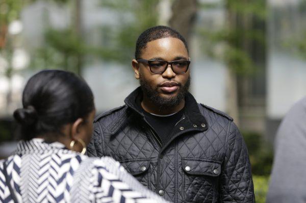Christian Dawkins stands outside federal court in N.Y., on May 8, 2019. (Frank Franklin II/Photo via AP)