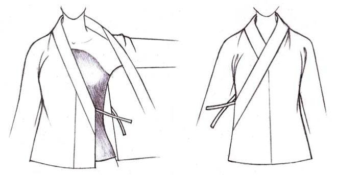 The collar was always folded over to the right (交領右衽 Jiao Ling You Ren), implying harmonizing Yang (positive force) over Yin (negative force). (©<a href="http://hancouture.ntdtv.com/en/">NTDTV</a>)