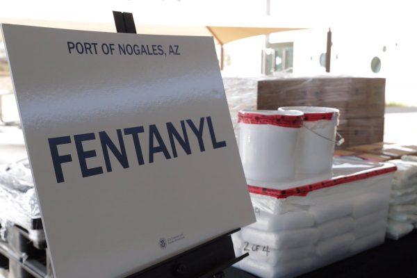 Packets of fentanyl mostly in powder form and methamphetamine, which U.S. Customs and Border Protection say they seized from a truck crossing into Arizona from Mexico, is on display during a news conference at the Port of Nogales, Ariz., on Jan. 31, 2019. (U.S. Customs and Border Protection/Reuters)