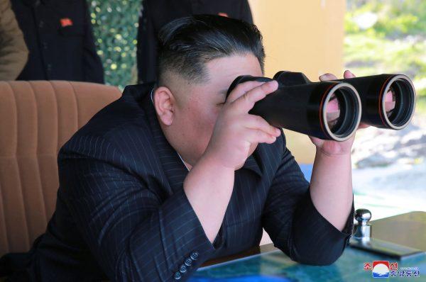 North Korea's leader Kim Jong Un supervises a military drill in North Korea, in this photo supplied by the Korean Central News Agency (KCNA) on May 10, 2019. (KCNA via Reuters)