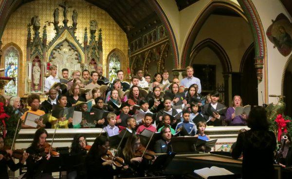 The Church of the Transfiguration's Men and Boys Choir conducted by Claudia Dumschat at a rehearsal. (Church of the Transfiguration)