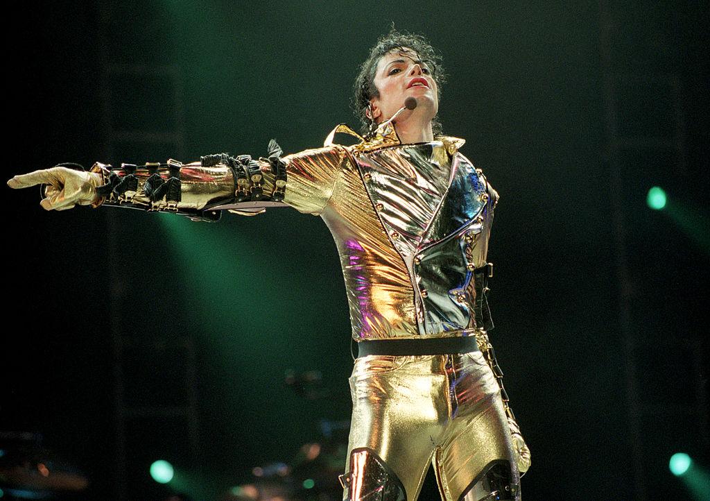 Michael Jackson performs on stage during his "HIStory" world tour concert at Ericsson Stadium on Nov. 10, 1996, in Auckland, New Zealand. (©Getty Images | <a href="https://www.gettyimages.com/detail/news-photo/michael-jackson-performs-on-stage-during-is-history-world-news-photo/71437002?adppopup=true">Phil Walter</a>)