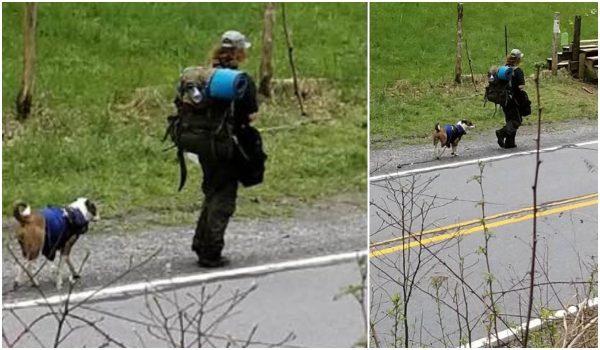 James Jordan on the Appalachian trail with his dog. (Unicoi County Sheriff)