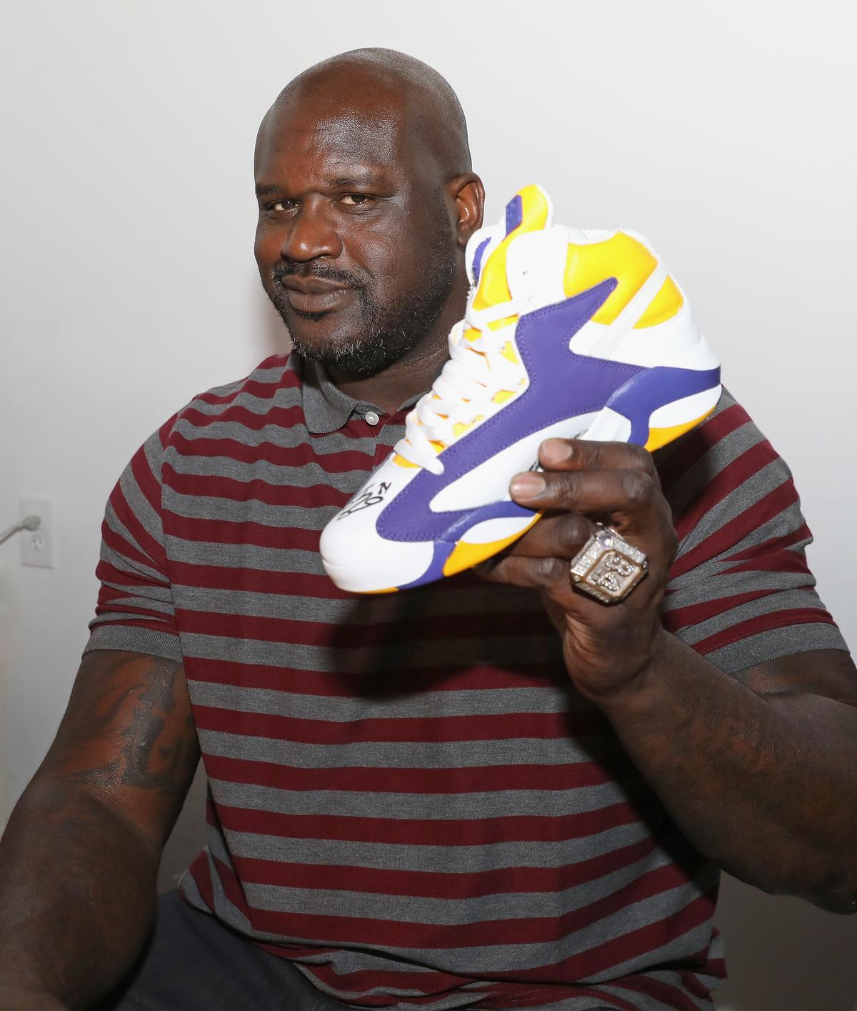 Reebok Classic and Shaquille O'Neal launch the new Shaq Attaq x Sneaker Politics shoe on Feb. 18, 2017 in New Orleans, Louisiana. (©Getty Images | <a href="https://www.gettyimages.com/detail/news-photo/reebok-classic-and-shaquille-oneal-launch-the-new-shaq-news-photo/642706236?adppopup=true">Josh Brasted</a>)