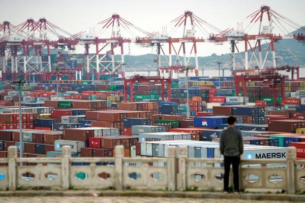 Containers are seen at the Yangshan Deep Water Port in Shanghai, China on April 24, 2018.    (Aly Song/Reuters)