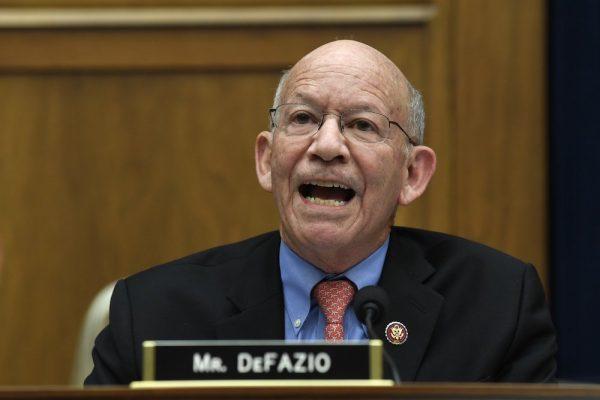 Rep. Peter DeFazio, D-Ore., speaks during a House Transportation Committee hearing on Capitol Hill in Washington, D.C., on May 15, 2019. (AP Photo/Susan Walsh)