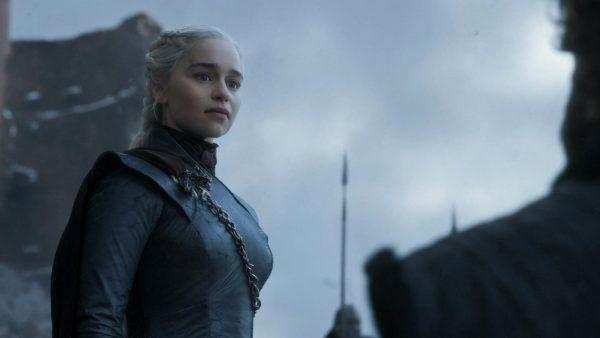 This image released by HBO shows Emilia Clarke in a scene from the final episode of "Game of Thrones," that aired on May 19, 2019. (HBO via AP)