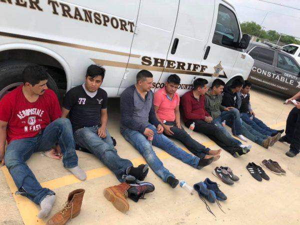 Some of the people who were calling out from inside the trailer when deputies conducted a traffic stop. (Atascosa County Sheriff)