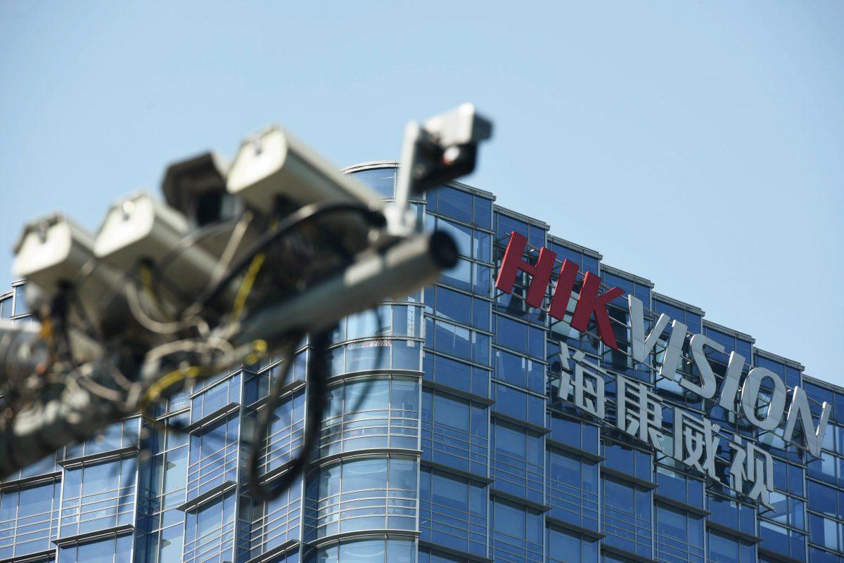 Surveillance cameras are seen near the headquarters of Chinese video surveillance firm Hikvision in Hangzhou, Zhejiang Province, China, on May 22, 2019. (Stringer/Reuters)