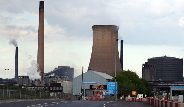 The British Steel works in Scunthorpe, northern England, on May 21, 2019. (Scott Heppell/Reuters)