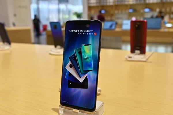 A Huawei Mate 20 Pro smartphone is seen in a Huawei store in Shanghai on May 22, 2019. (HECTOR RETAMAL/AFP/Getty Images)