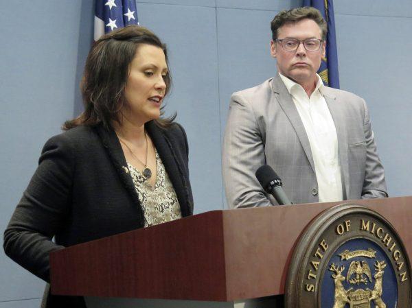 Michigan Governor Gretchen Whitmer speaks about the approval of state incentives for Fiat Chrysler's expansion in the state during a news conference at her office in Lansing, Mich., on May 21, 2019. (David Eggert/Photo via AP)