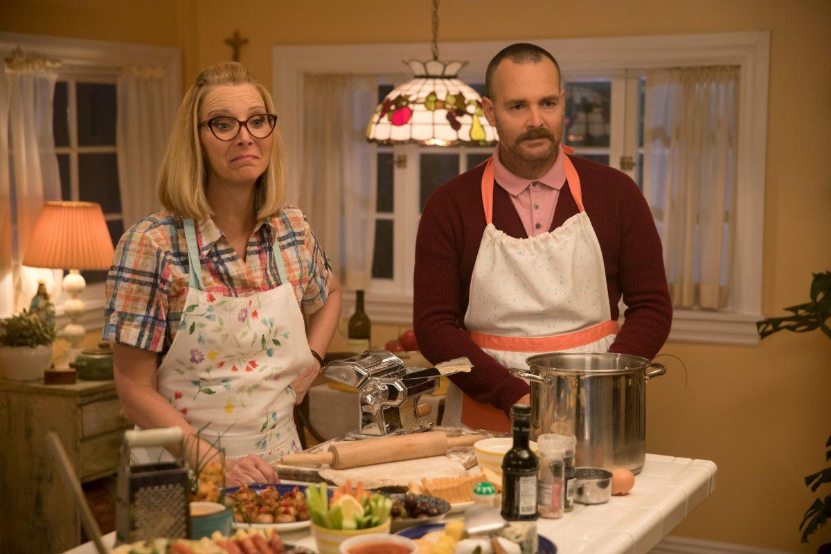 Lisa Kudrow and Will Forte star as Amy's doting parents, Doug and Charmaine, in Olivia Wilde’s directorial debut, “Booksmart.” (Francois Duhamel/Annapurna pictures, LLC)