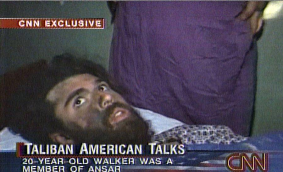 John Walker Lindh is seen during an interview soon after his capture on Dec. 2, 2001. (CNN via AP)