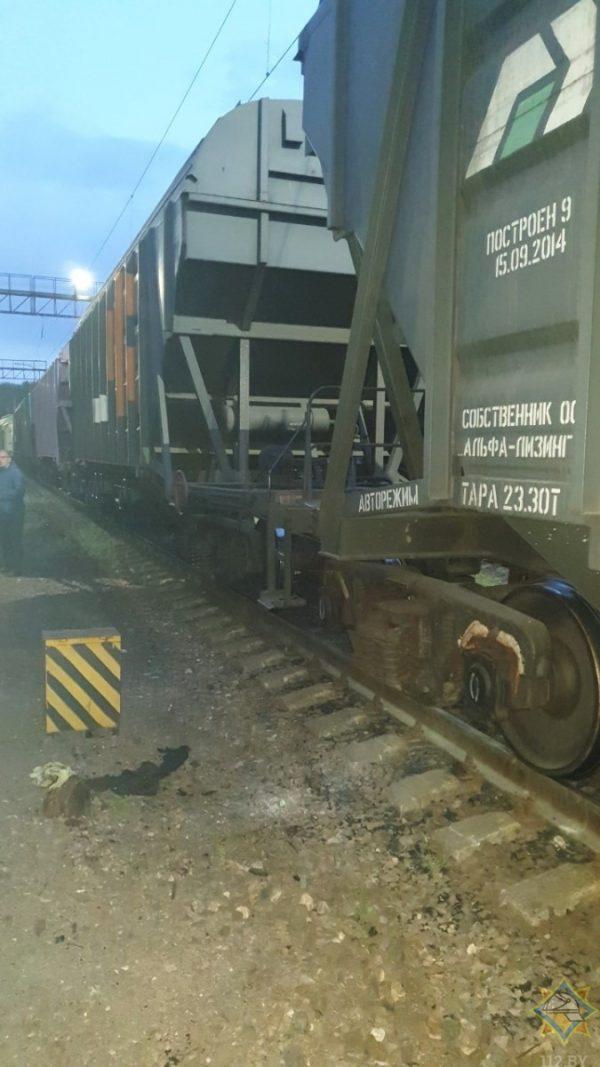 The freight train in Minsk where a boy was electrocuted on May 20, 2019. (Ministry of Emergency Situations Belarus)