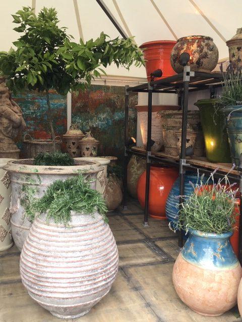 A selection of Yannick Fourbet's pottery at the 2013 Royal Horticultural Society Chelsea Flower Show in London. (Courtesy of Yannick Fourbet)
