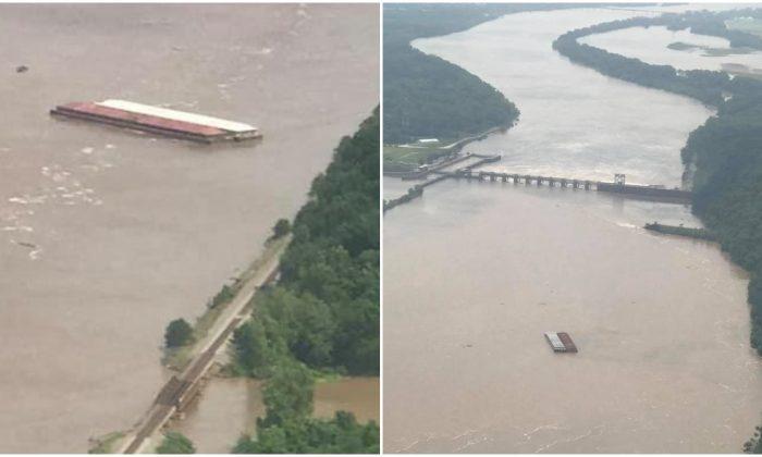 Runaway Barges Slam Into Arkansas River Dam