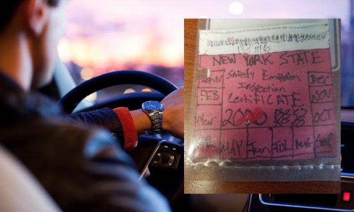 ‘Nice Try!’ Driver Hand-Draws Laughable Fake Vehicle Inspection Sticker