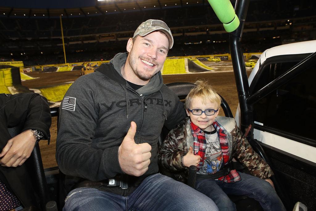 Pratt and his son attend the Monster Jam Celebrity Event in Anaheim, 2018 (©Getty Images | <a href="https://www.gettyimages.com/detail/news-photo/actor-chris-pratt-and-son-jack-attend-monster-jam-celebrity-news-photo/923948298?adppopup=true">Ari Perilstein</a>)