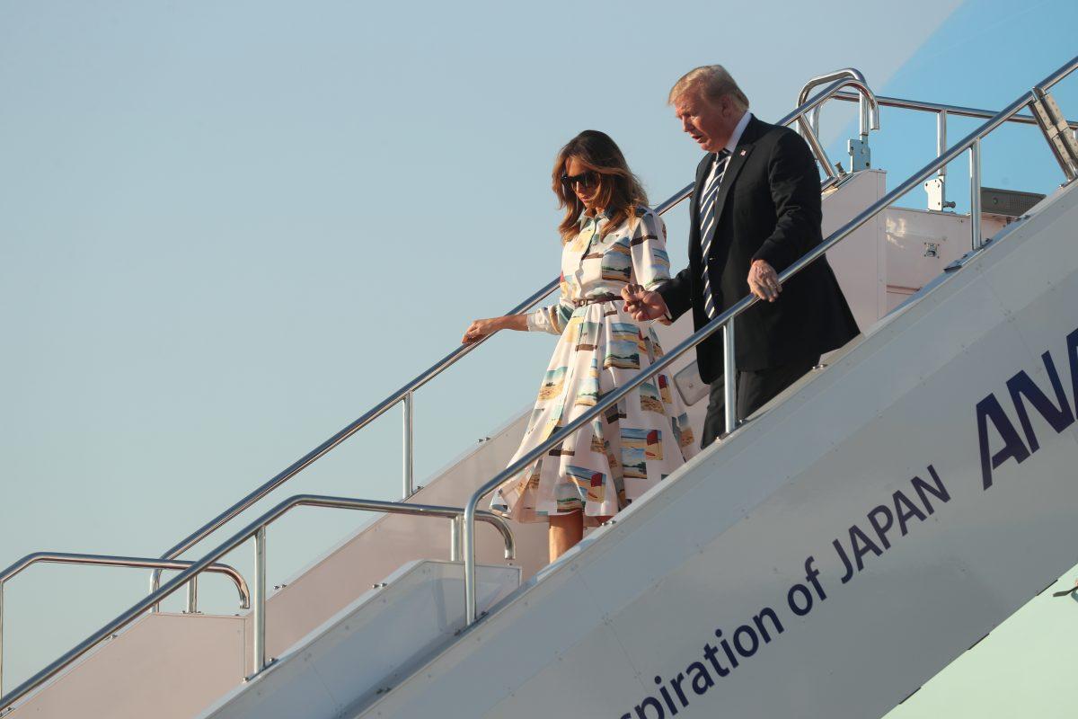 President Donald Trump and First Lady Melania Trump arrive at Tokyo Haneda Airport on May 25, 2019. (Jonathan Ernst/Reuters)
